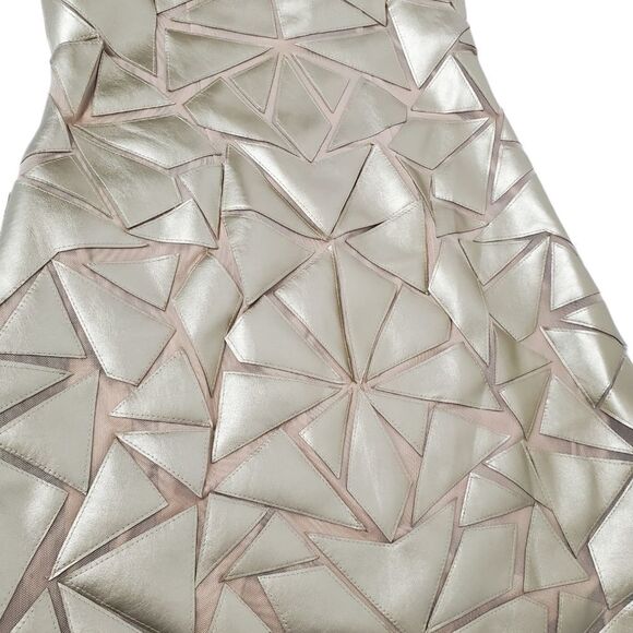 Aidan Mattox Geometric Applique Tulle Sheath Dress - Picture 9 of 14